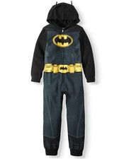 Batman Hooded Costume Union Suit Sleeper Blanket Pajama Boy Size 6/7