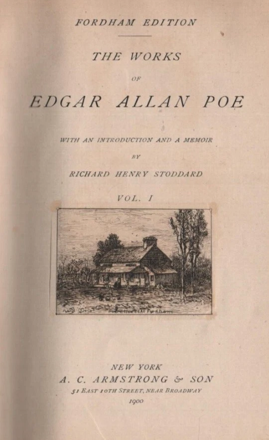 The Works of Edgar Allan Poe, Volume I A. C Armstrong & Son Fordham Edition 1900 Foto 4 de 4