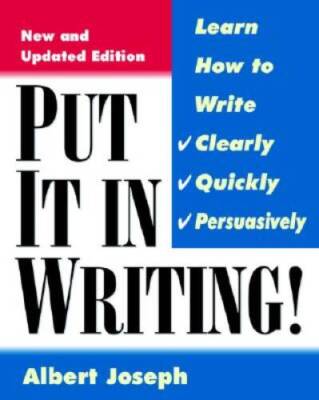 Put It In Writing - Paperback By Joseph,Albert - GOOD