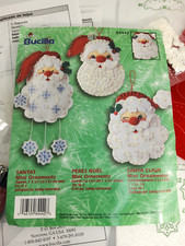 OPENED Vintage Bucilla 84442 Santas Mini Ornament Kit 2001 Christmas Crafts
