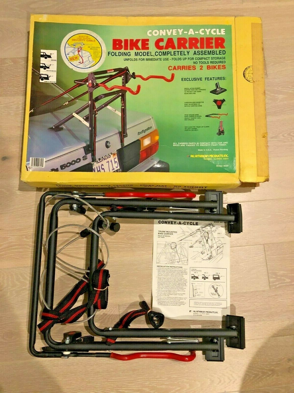Bike Carrier Car Convey-A Cycle 2 Trunk Mount Bikes #9620 Heavy Duty Made USA