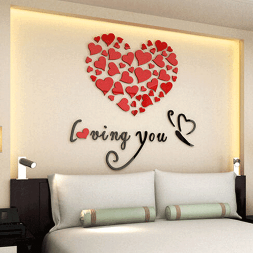 3D Mirror Lovely Heart Wall Sticker Decal DIY Home Mural Living Room House Decor - Picture 4 of 9