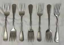 Lot of 7 Oneida SSS Colonial Boston/Minute Man Stainless Salad Forks || (A)
