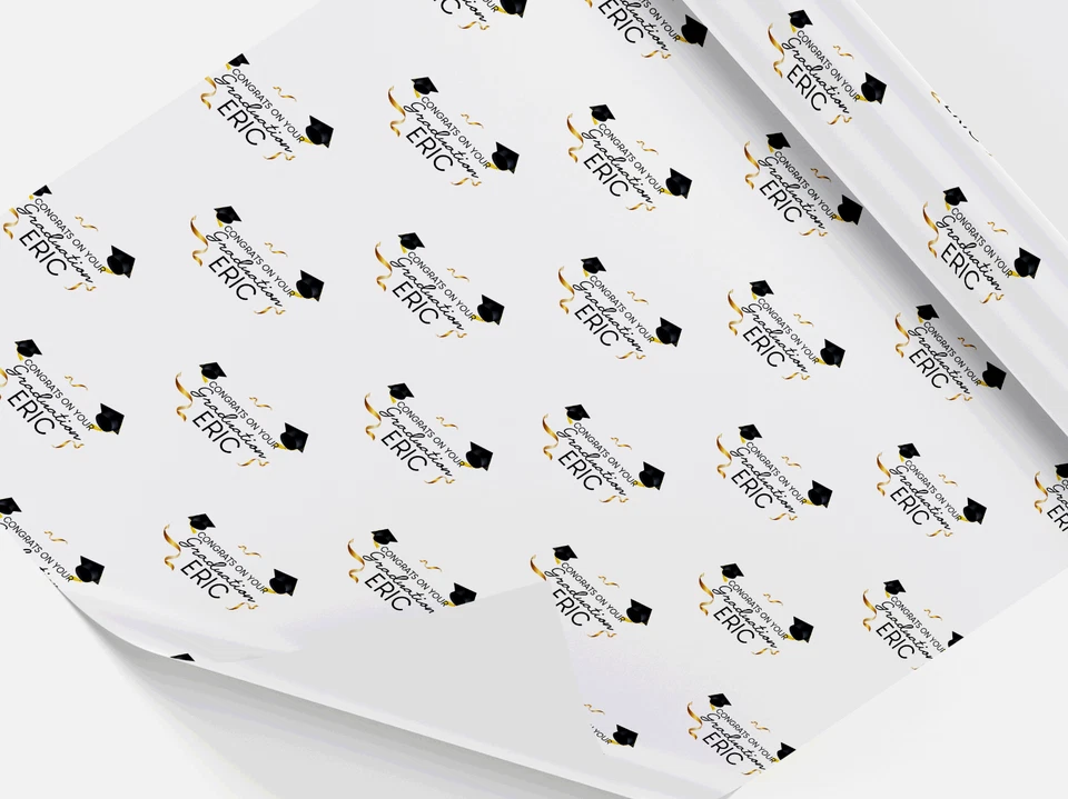 Personalised graduation wrapping paper, gift wrap, any name, any wording - Image 4 of 4