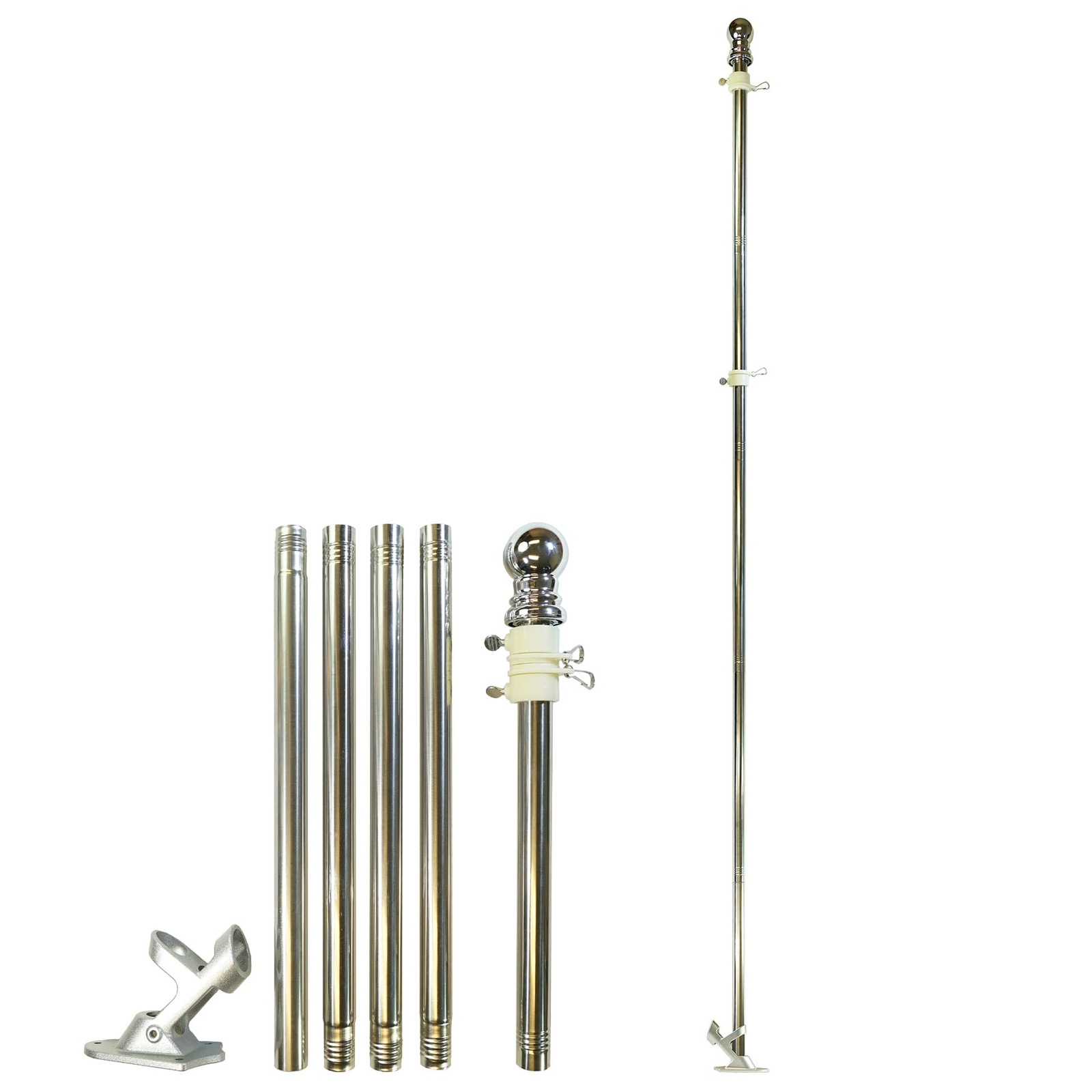 6-Foot 5-Section Grommet Flag Pole and Bracket, Flag Accessory, 3709