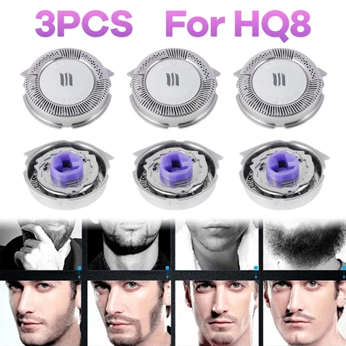 HQ8 Replacement Heads for Philips Norelco Aquatec Shavers HQ8 Heads +(Pack of 3) - Picture 1 of 3