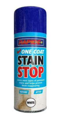Stain Stop Spray White One Coat Aerosol Wände Decken Fett Rost 400ml