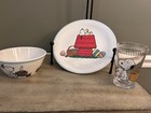 NEW Williams Sonoma 3 Piece Kids Peanuts Easter Melamine Dinnerware Set Snoopy