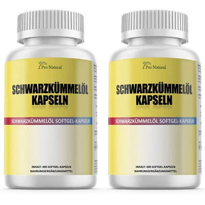 PRO NATURAL Schwarzkümmelöl 800 Kapseln - 1000mg Portion - kaltgepresst ägyptisch Vitamin E
