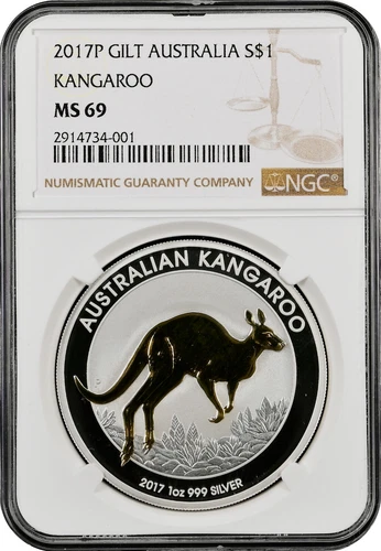 2017P AUSTRALIA KANGAROO GILT -NGC MS69
