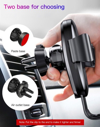 Wireless Fast Charger Car Holder Mount For iPhone 13 12 11 Pro Max X S21 S20 - Photo 4 sur 26