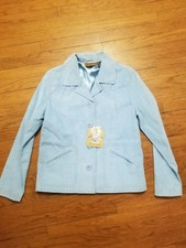 Women's Size S Saddle Ridge Blue Suede Leather Jacket