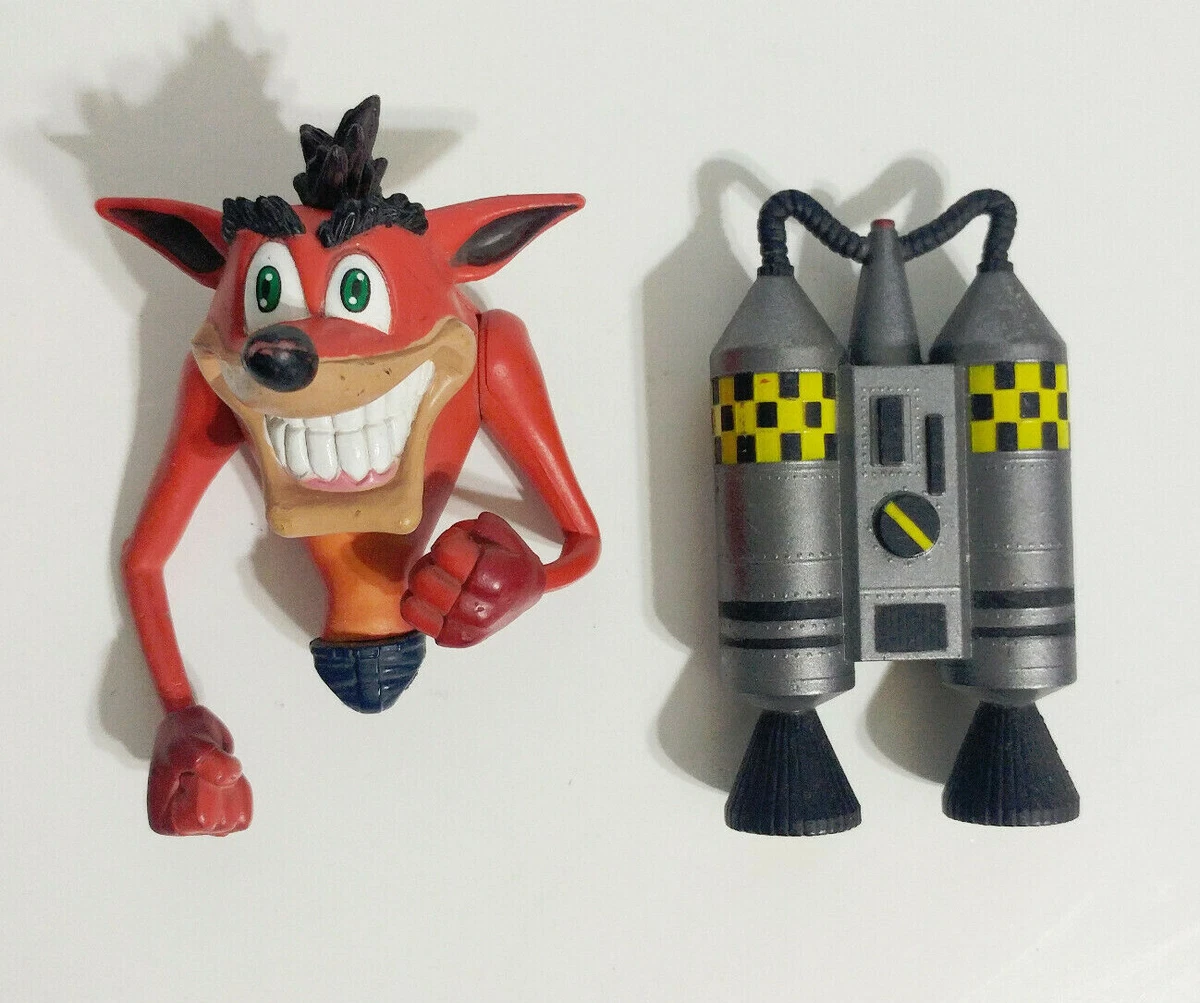 Vintage 1998 Crash Bandicoot Action Figure Jet Pack Missing Legs