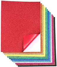 16 Pack Glitter EVA Foam Handicraft Sheets - Self-Adhesive - 8.5 X 11 Inches -