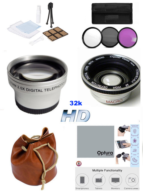 FISHEYE MACRO LENS + TELEPHOTO + FILTERS FOR Sony Handycam DCR-SR45 30MM THREAD