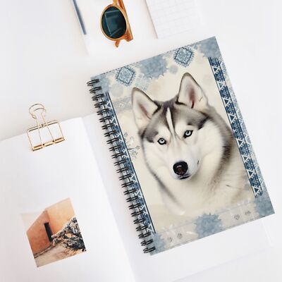 Siberian Husky - Ruled Line Spiral Notebook - Pet Journal - Dog Lover Gift