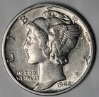 1942 Philadelphia Mint Silver Mercury Dime - BU