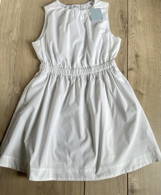 NEU Esprit Damen Kleid  Größe 40 Weiß  Ballon Oberteil Popeline Taillengummizug