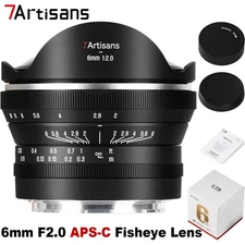 7Artisans 6mm F2.0 APS-C Ultra Wide Angle Fisheye Lens for E/X/Z/RF M4/3 Mount