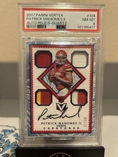 Patrick Mahomes 2017 Panini Vertex Capstones Relics Auto Quartz RPA /49 PSA 8