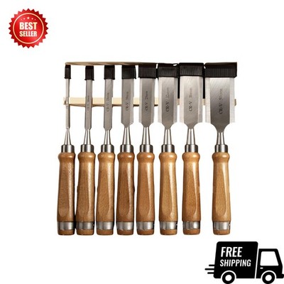 NEW 10-Piece Wood Chisel Set 1/4''-2'' Steel with Honing Guide Sharpening Stone