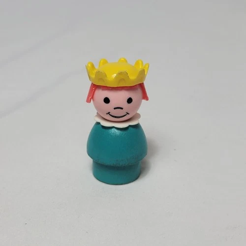 Fisher Price Little People Vintage 993 Castle TURQUOISE PRINCESS Wood Body