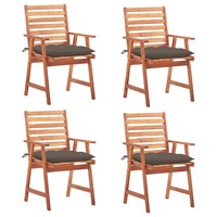 GartenstüHle EsszimmerstüHle 4Er Set Massivholz Akazie Mit Kissen Terrasse