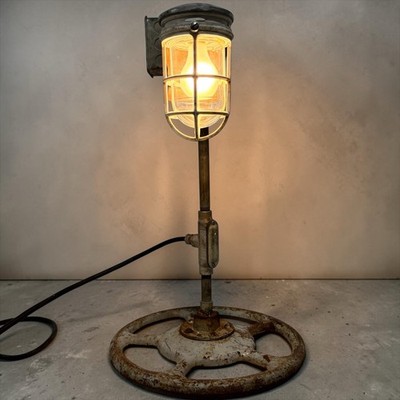 Vintage Antique Industrial Steampunk Table Lamp Light Factory Explosion Proof