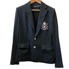 RALPH LAUREN Emblem Blazer Tailored Jacket, Size 4, Black Women USED