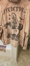 Vintage Affliction Beige Color warrior skeleton zip up Hoodie Size XL