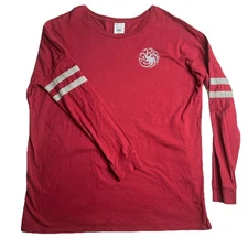 Box Lunch HBO Game of Thrones Targaryen Long Sleeve Shirt 2XL Red 100% Cotton