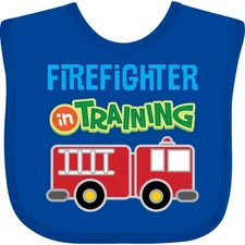 Inktastic Future Firefighter Kids Fireman Baby Bib Job Occupation Boys Childs