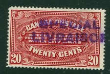 CANADA # E2 W/STRAIGHT LINE SPECIAL DELIVERY PURPLE FRENCH HANDSTAMP