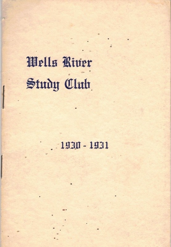 1930-31 Wells River Vermont Women's Study Club Program
