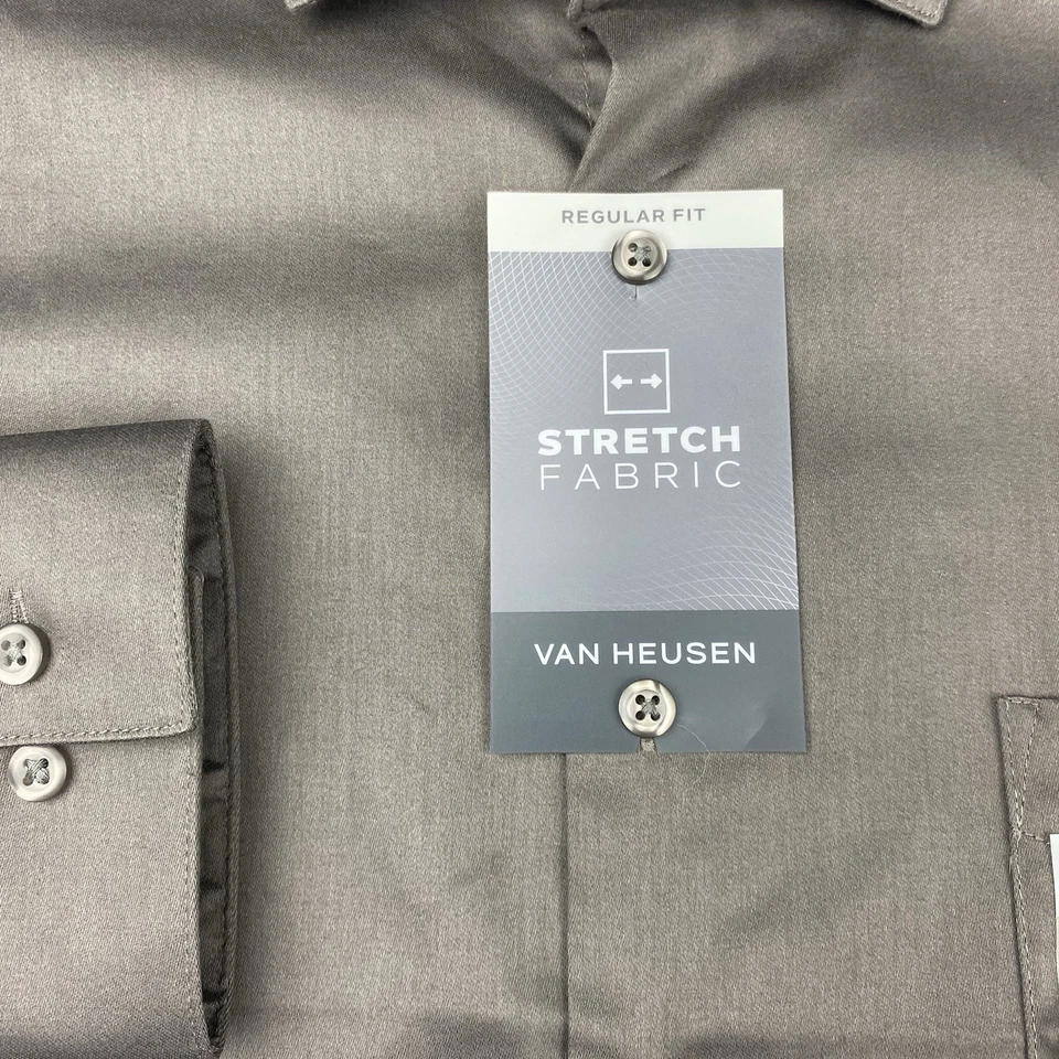 Camisa de vestir Van Heusen para hombre 17-17,5/34-35 Storm ajuste regular elástica ¡Nueva con etiquetas! Foto 4 de 4