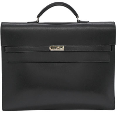 Hermes Kelly Depeches 38 Briefcase Black Veau Epsom Leather #□F