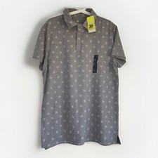 All In Motion Supima Cotton Polo Mens XL Gray UPF 50 moisture wicking quick dry