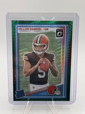 2025 Panini Donruss Optic Dillon Gabriel Rated Rookie Green Hyper Prizm #263 CLE