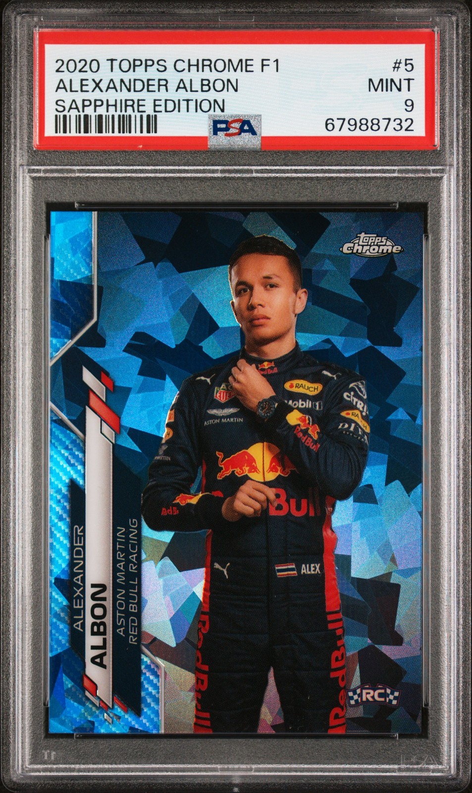 2020 TOPPS CHROME FORMULA 1 SAPPHIRE ED #5 ALEXANDER ALBON PSA 9