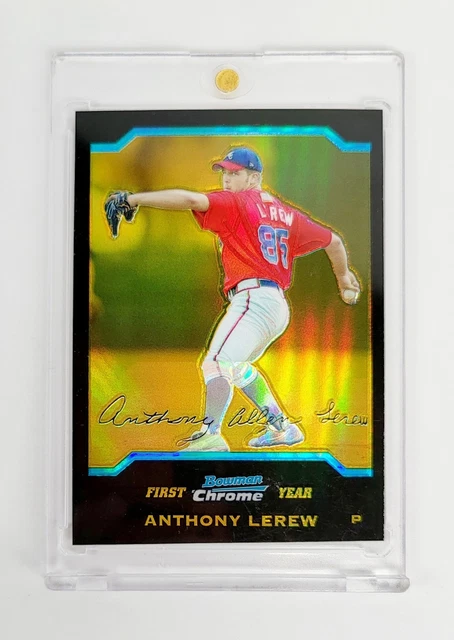 RARE GOLD REFRACTOR 2004 Bowman Chrome ANTHONY LEREW RC ATLANTA BRAVES BASEBALL