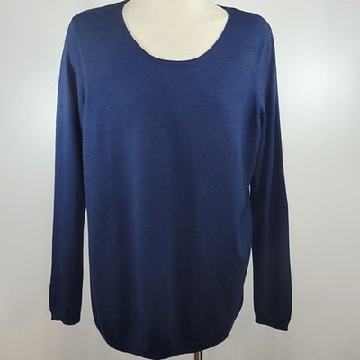 GIADA Sweater Womans 44/46 Blue  Scoopneck Basic Neutral Classic 