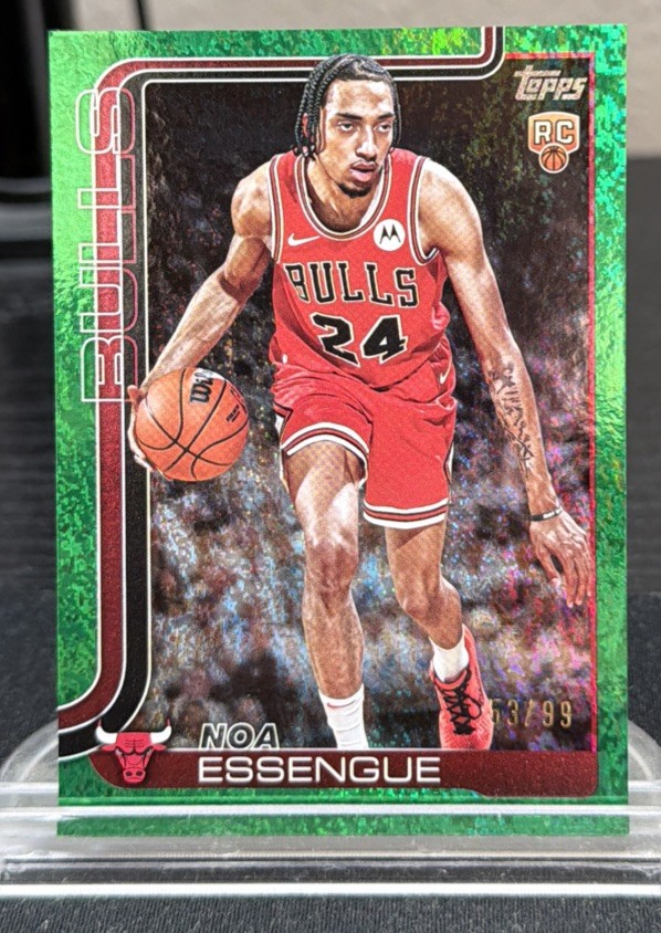 2025-26 Topps Noa Essengue Rookie Green Holo Foil /99 Chicago Bulls RC #212