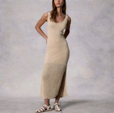 RAG & BONE Georgia Dress Beige Knit Maxi Dress Sleeveless Slits NWT $398 Sz S