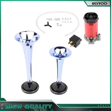 12V 150DB Super Loud Car Truck Boat Dual Trumpet Train Air Horn Compressor Kit