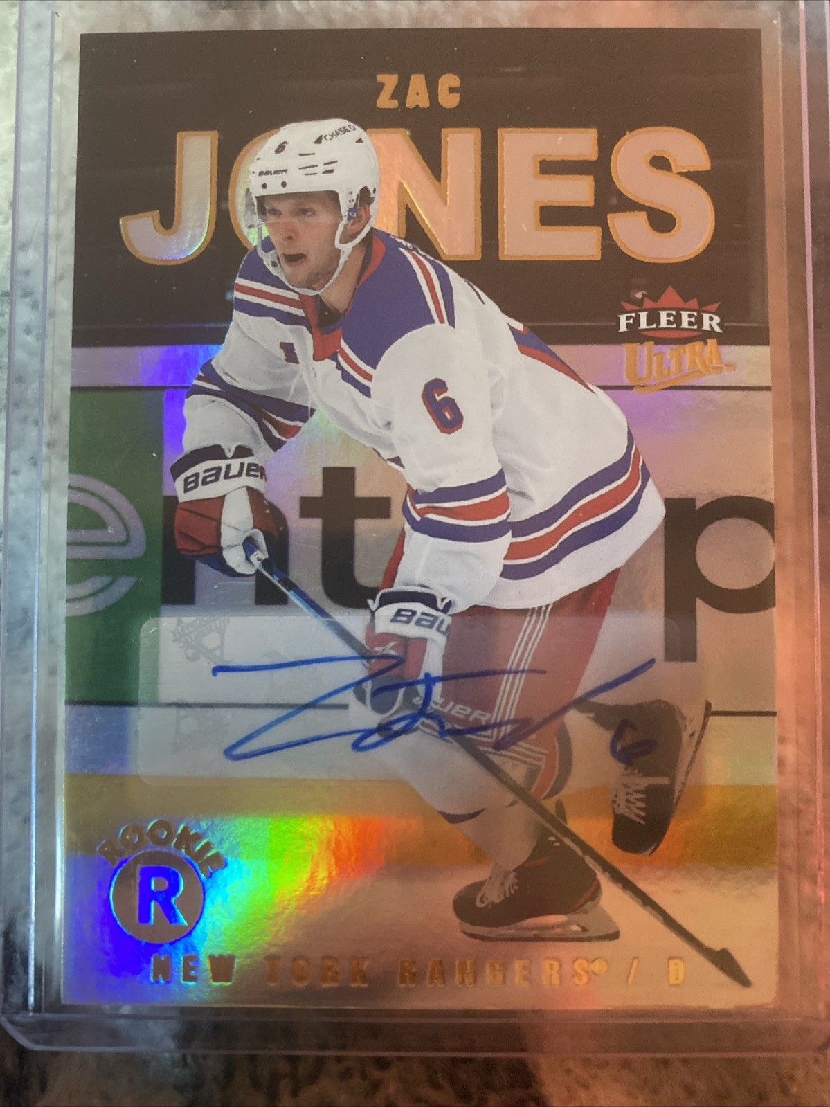 2021 Upper Deck Fleer Ultra Rookies Silver Rainbow Foil Zac Jones Rookie Auto RC