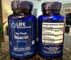 Lot of 2 ~ No Flush Niacin 640mg Life Extension 100 Caps Flush Free Inositol — photo 1