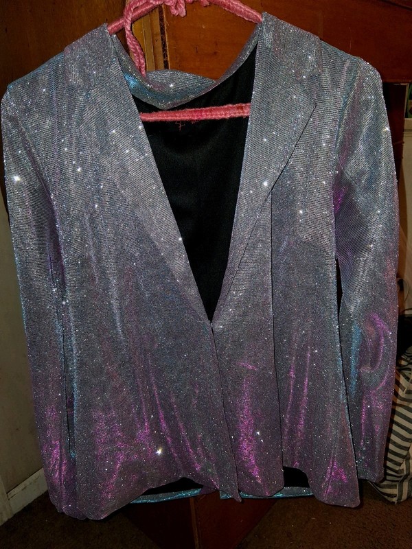 Fiestar Women's Metallic Purple Pink Blazer Jacket Vintage Dazzling Rare