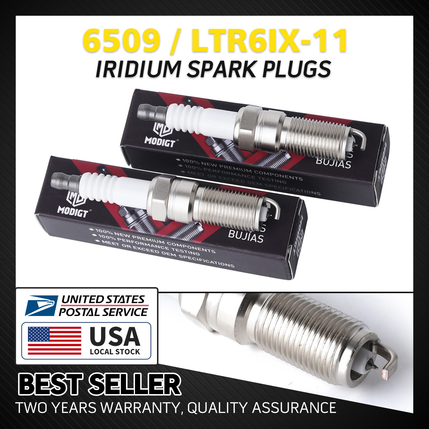 Enhance Engine Performance For NGK 6509 LTR6IX-11 Iridium Spark Plugs Set 2pcs
