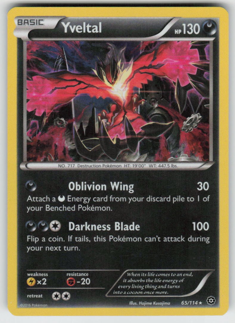 Holo Yveltal 65/114 Rare Steam Siege Near Mint