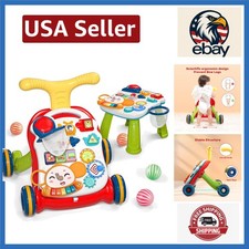 Infant Learning Walker with Adjustable Handle  Safe ABS Material - Red Style